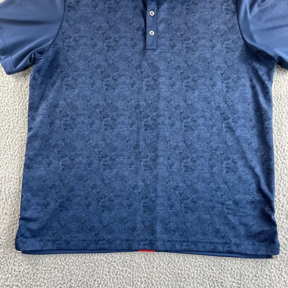 NEW Adidas Polo Shirt Mens Extra Large Blue Graphic Golf Climachill Reflective‎